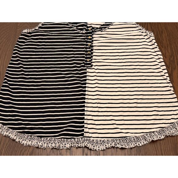 White Birch Black & White Striped Flowy Top Size 1XL Cotton & Rayon Blend Boho - Picture 8 of 13